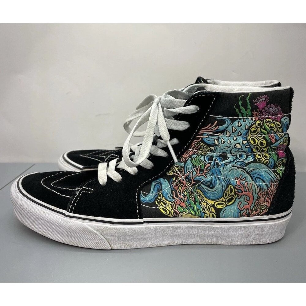 Vans Sk8-Hi Underwater Sneakers Shoes Reef Octopus Ocean Black Mens 8 Womens 9.5 - Picture 2 of 14